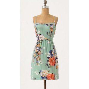 Anthro Moulinette Soeurs Verdant Floral Silk Dress